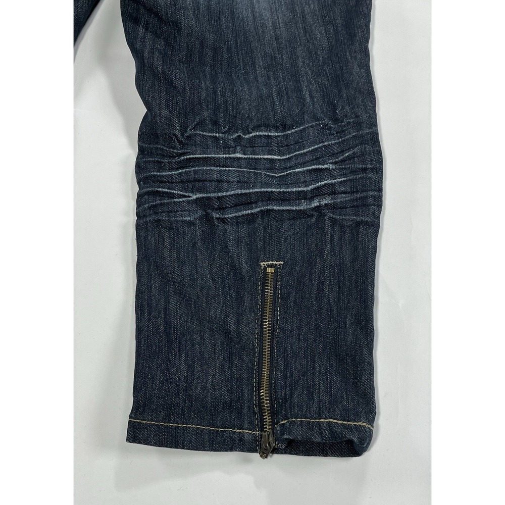Vintage Rocawear Women's Jean Dark Wash Embellished Zipper Back Legs Capri Sz 16 - Picture 9 of 16